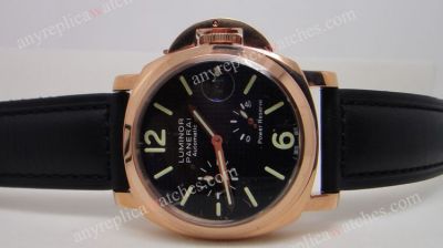 Officine Panerai Luminor Automatic Power Reserve Rose Gold Case Replica Watch